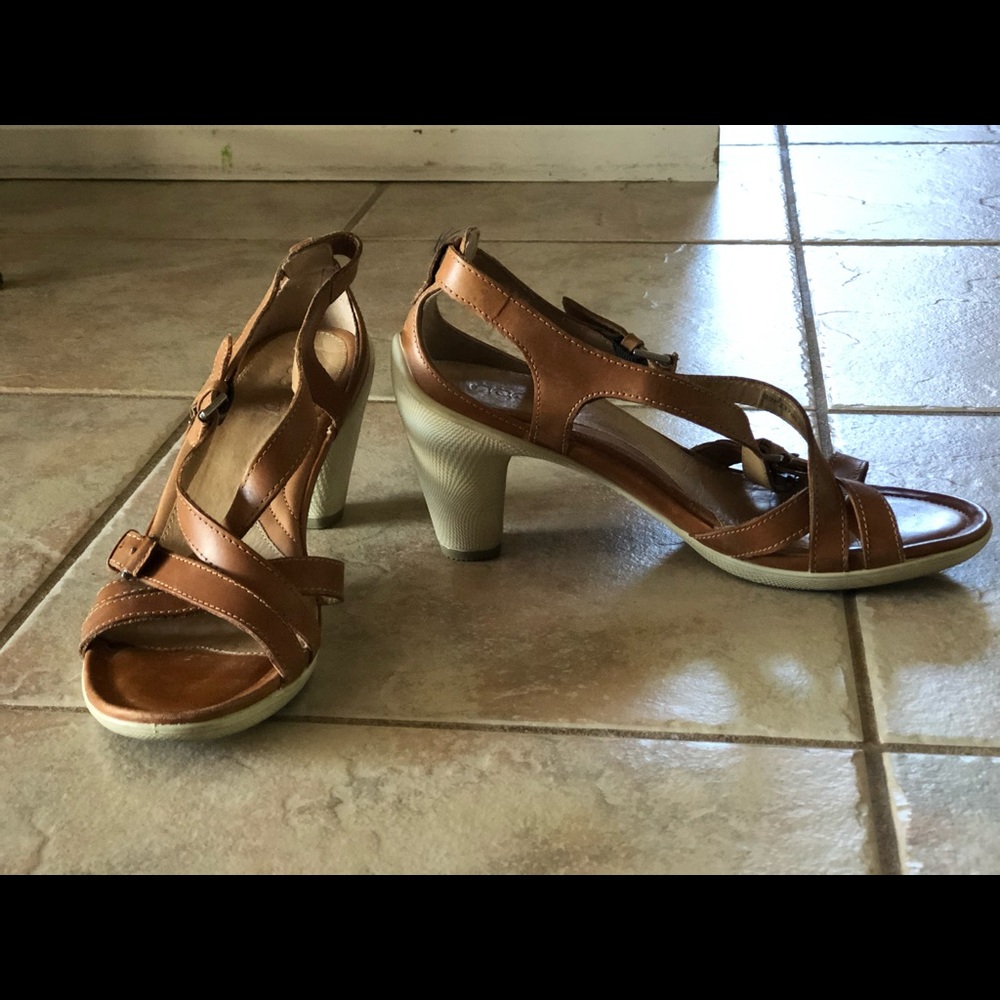 Ecco tan leather sandal
